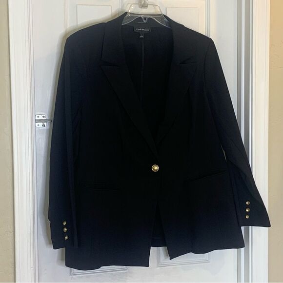 Lane Bryant The Bryant Blazer Black with Gold Buttons Size 26 - Picture 3 of 9